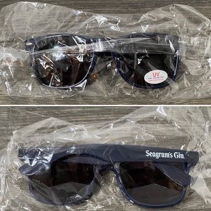 Seagram's Gin Wayfarer Sunglasses Promotional Logo Dark Blue Navy Rare NEW